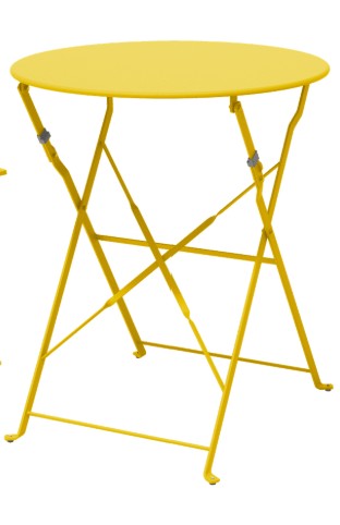 Grand Patio folding table details in Yellow