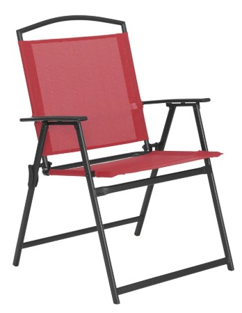 Mainstays Albany Lane bistro set chair details red seat fabric
