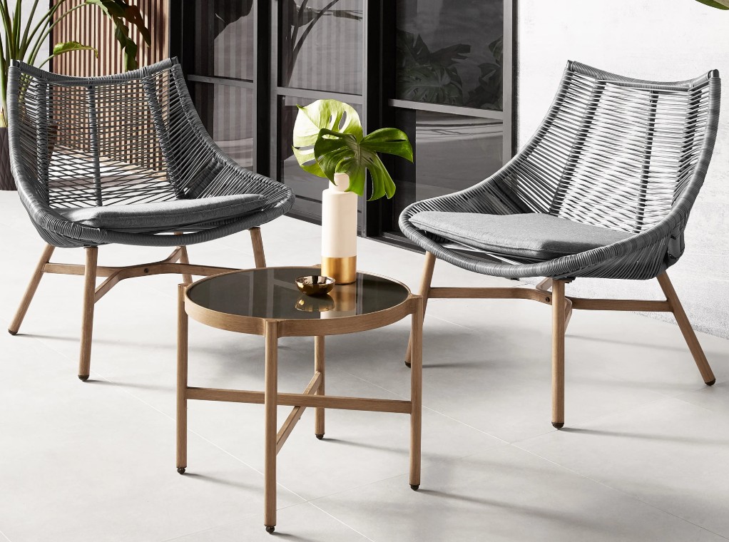 Mainstays Skyler Steel and Wicker rope bistro set