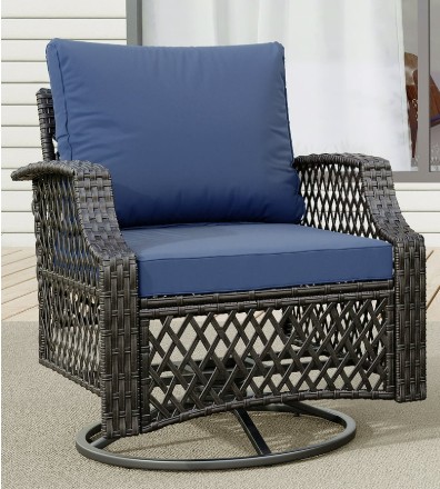 Vicluke wicker swivel chair details