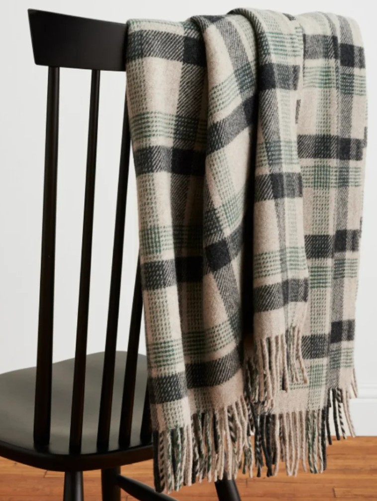 Pendleton Eco Wise Oat Kelso Plaid wool throw