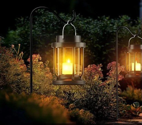 Solar Lantern Flickering Flameless Candle 2-pack