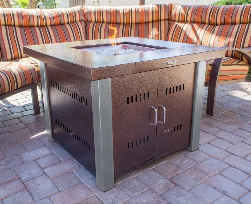 AZ Propane patio fire pit bronze and stainless steel finish